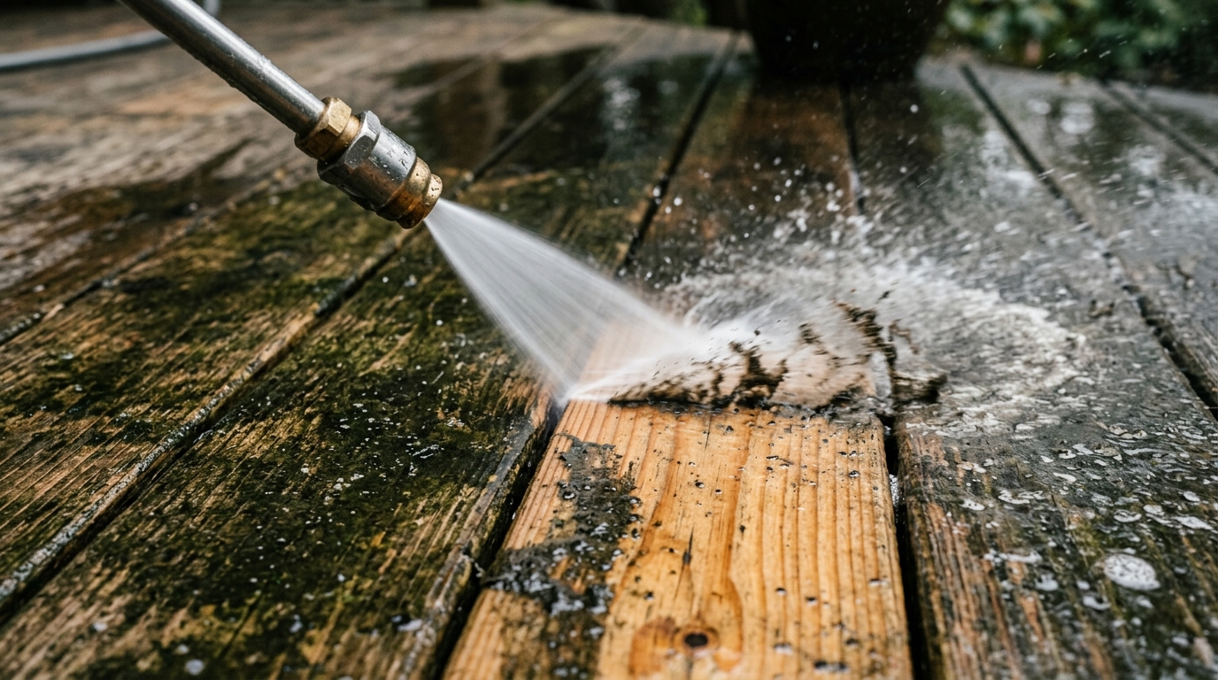 Deck Cleaning work by Irish Shine