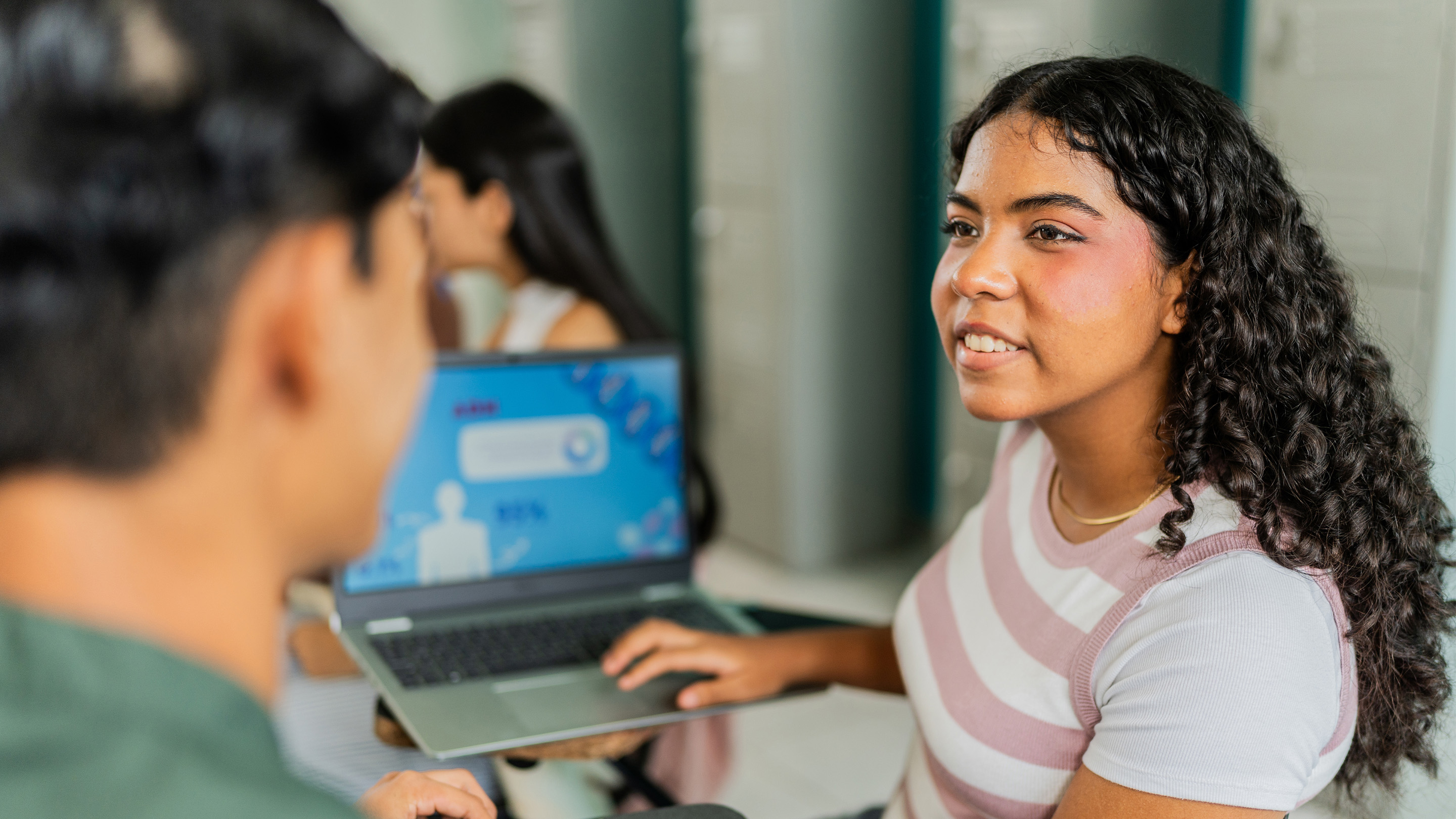 Adult learners in a workforce AI training session