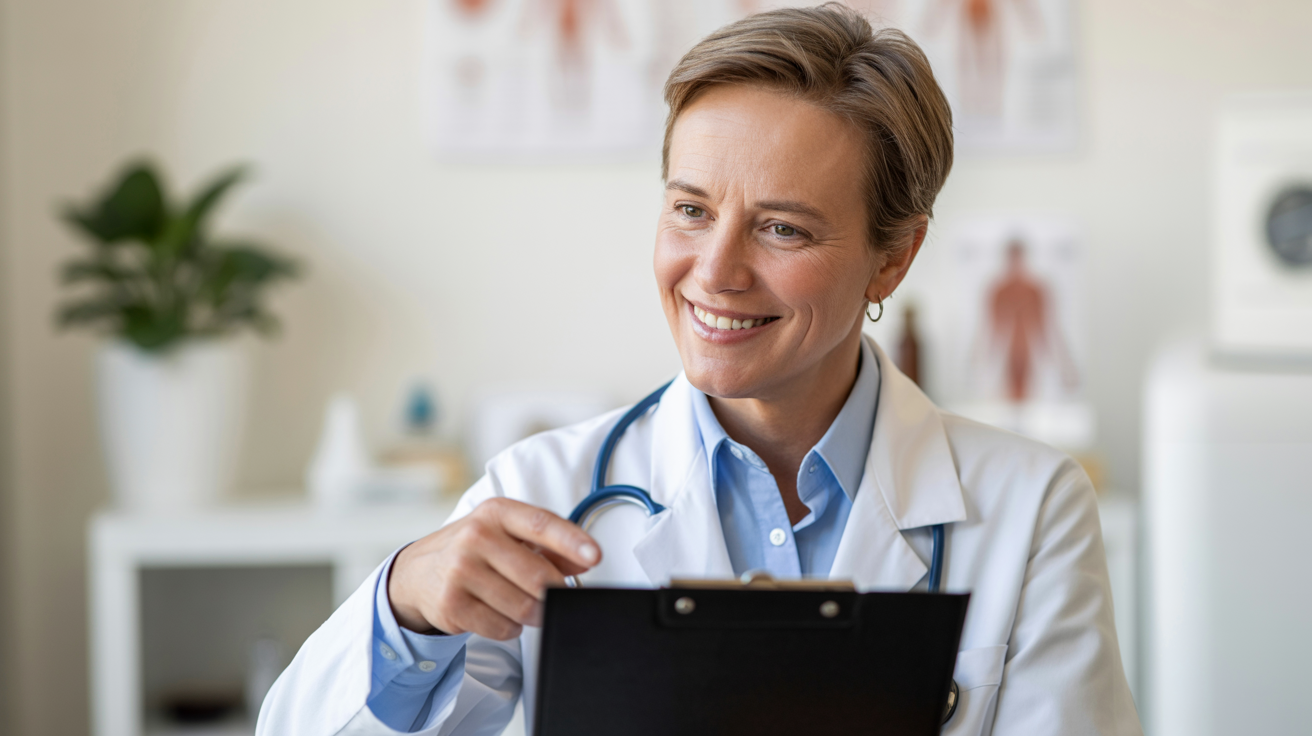 Medical professional ready to help with joint pain assessment