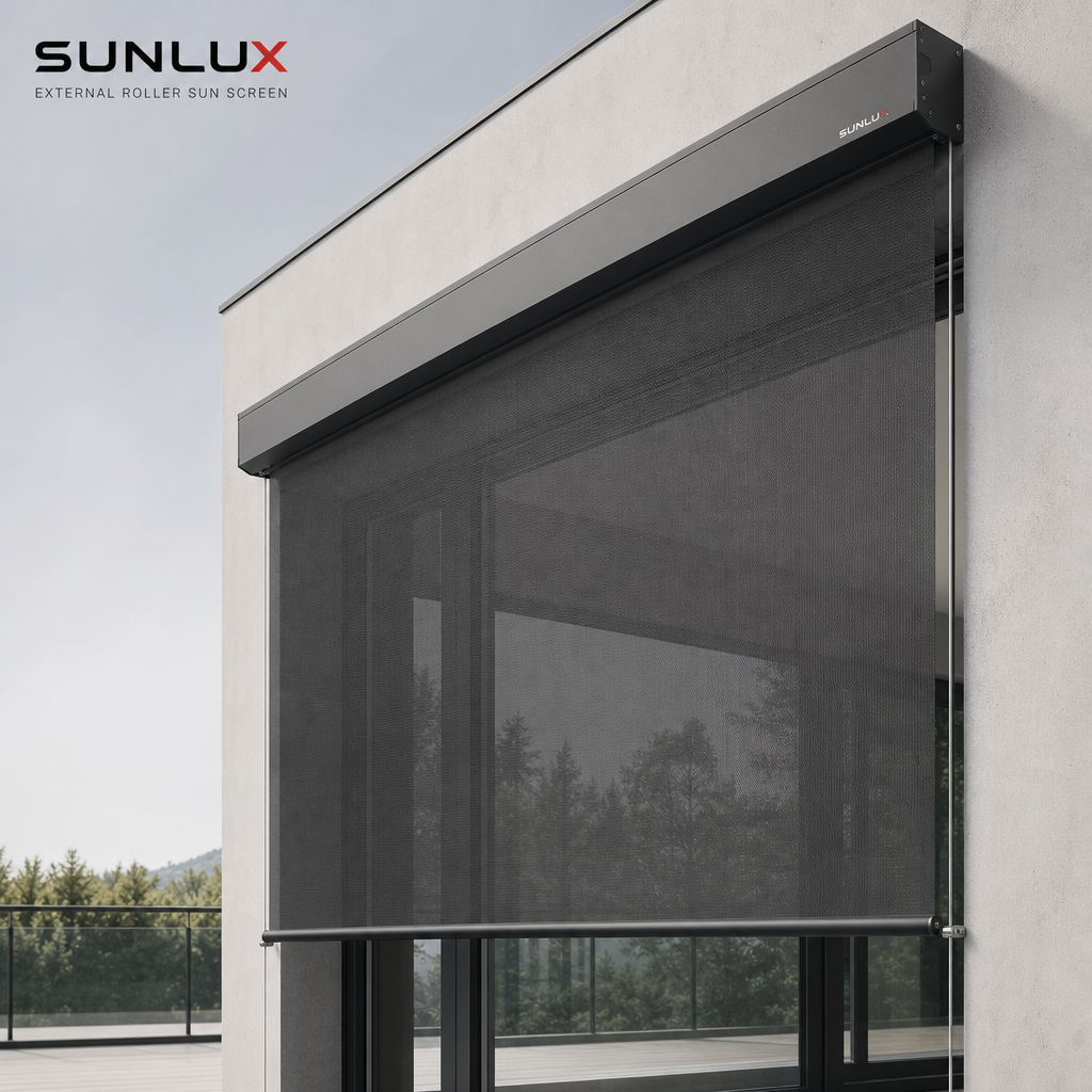 Awnings & External Screens — Sunlux® External Roller Sun Screen by Blind Solutions®