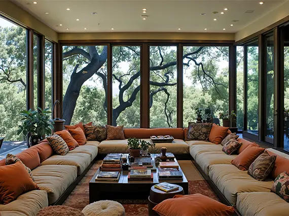 Comfortable living area at Sukh Villas