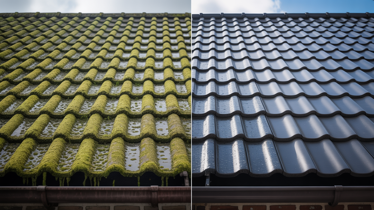Before and after Roofs transformation