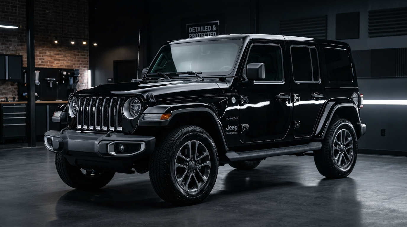 Freshly detailed Jeep Wrangler