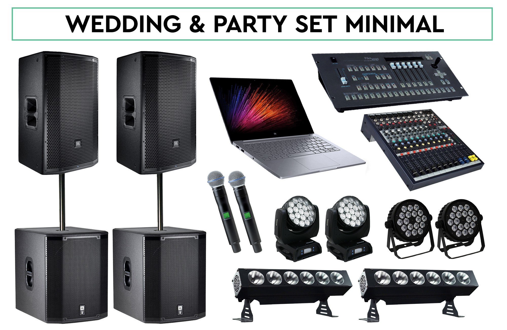 Audio setup at wedding event