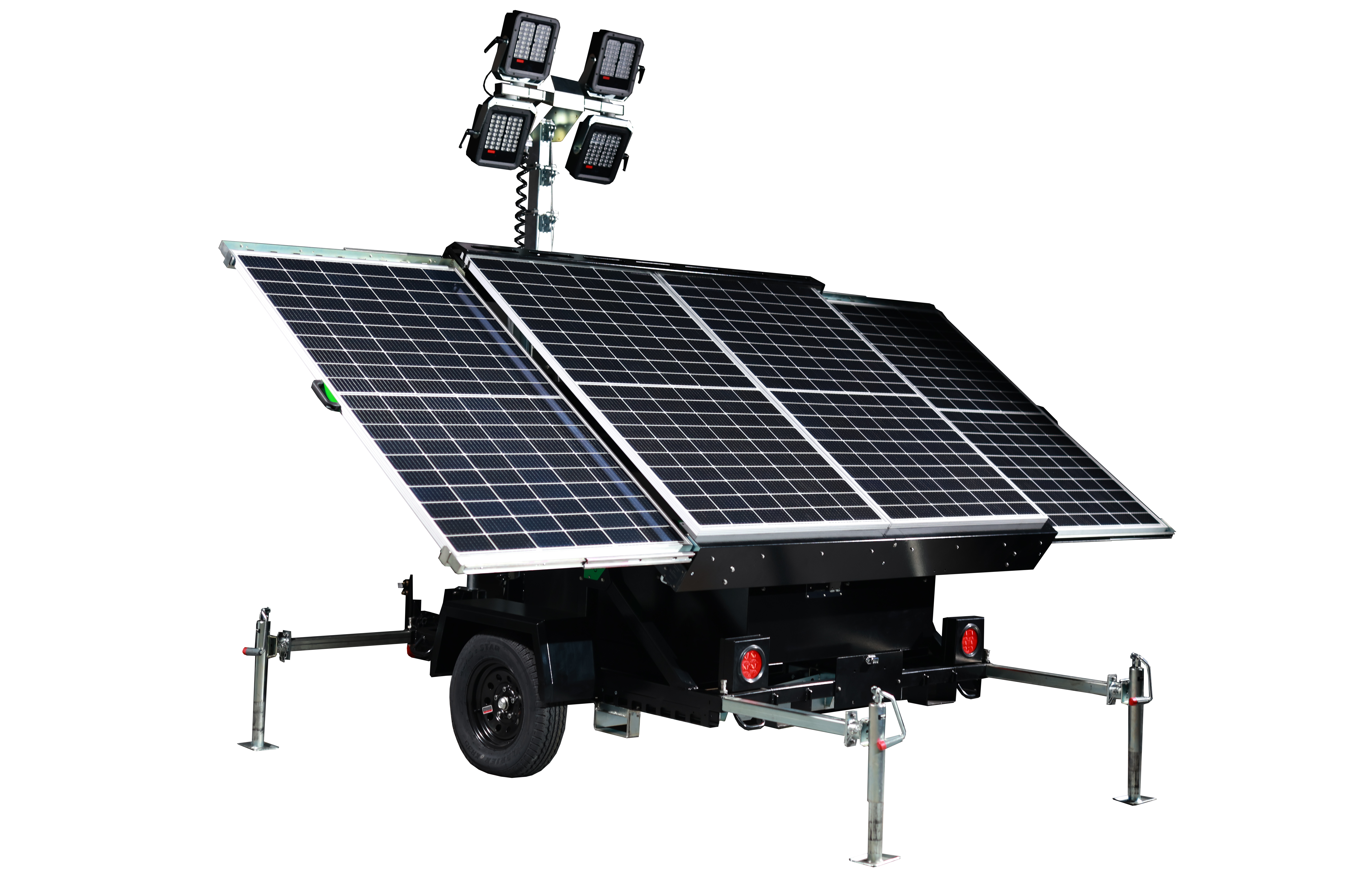 Trime X-Solar mobile CCTV and lighting tower with solar panels