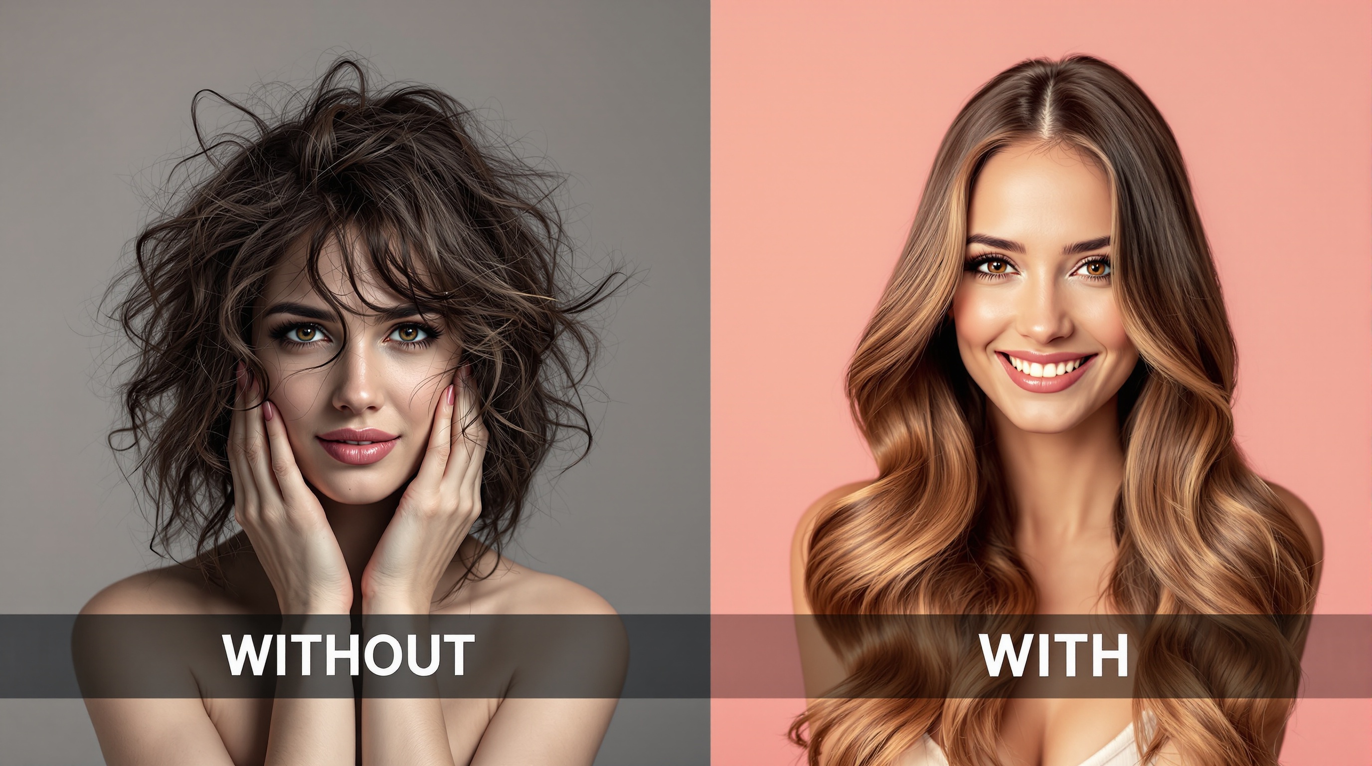 Before and after hair transformation with ÉLISSE