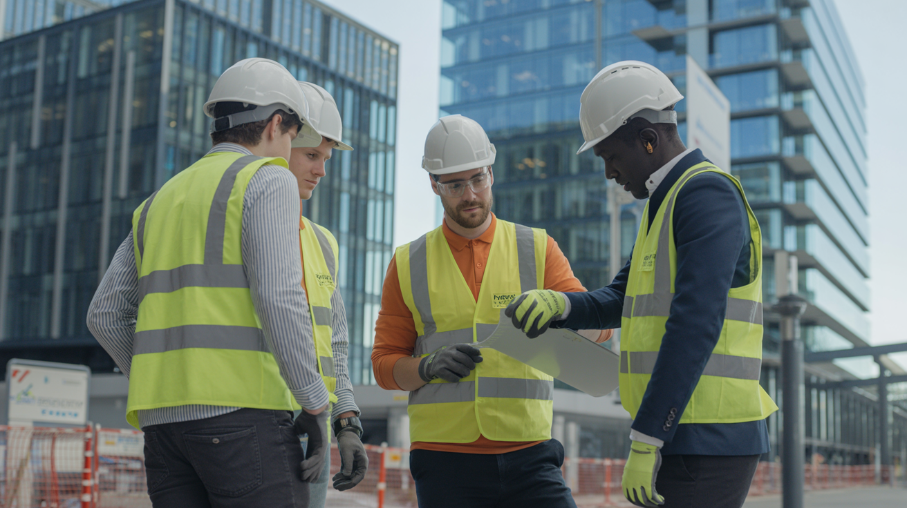 Professional workers in Netherlands construction setting