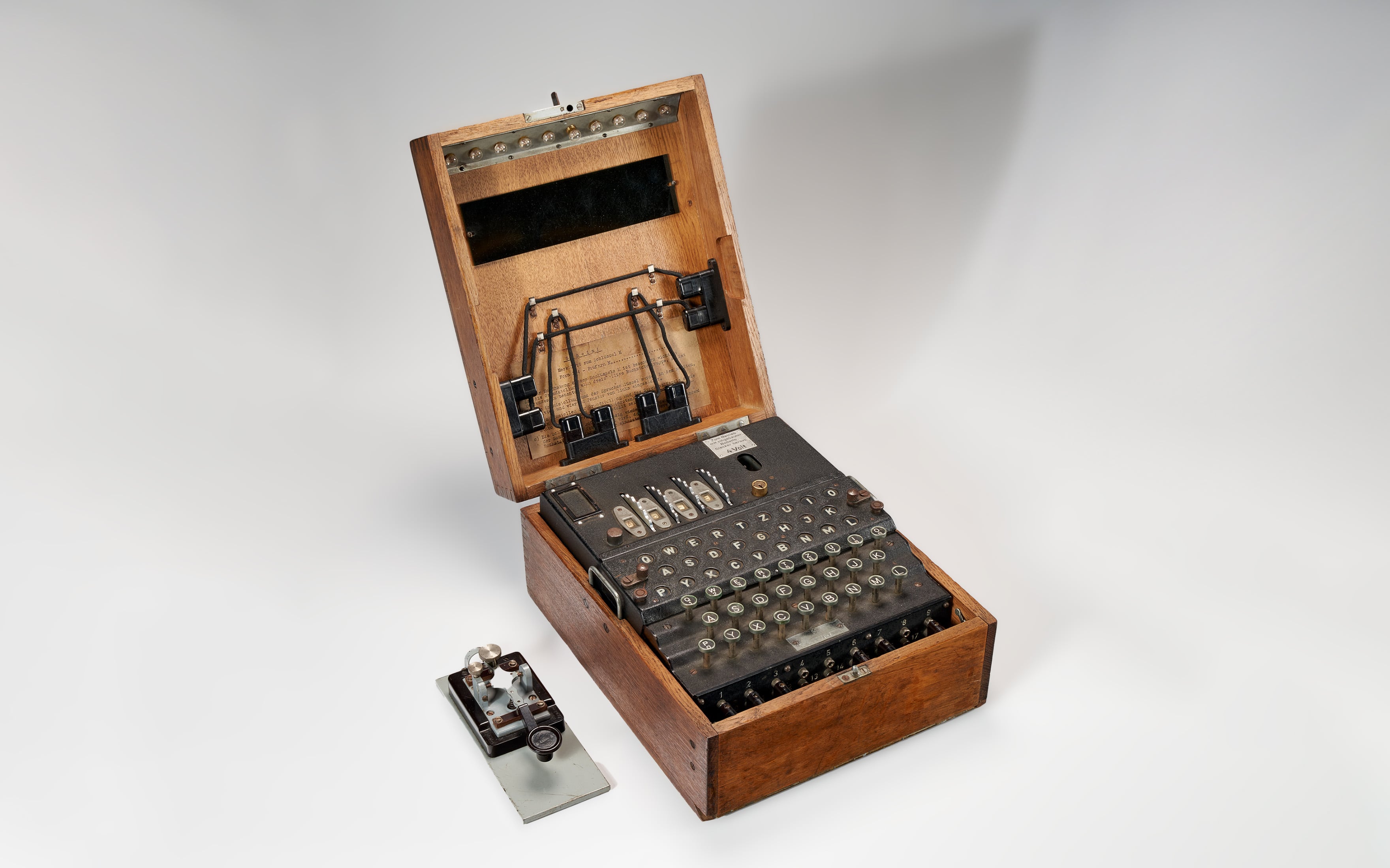 Vintage Enigma cipher machine representing Odyssey Enigma tool