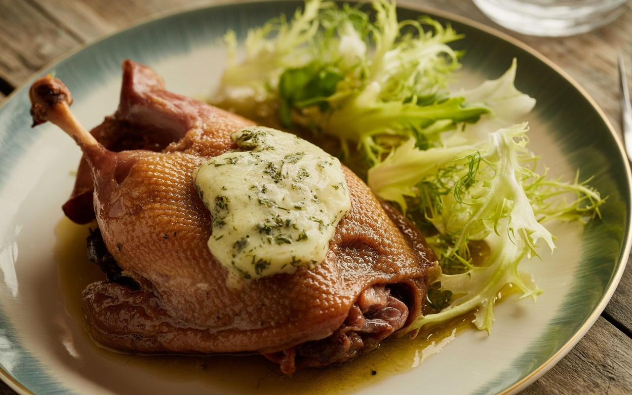 Duck Confit with Cannabis Herb Butter
