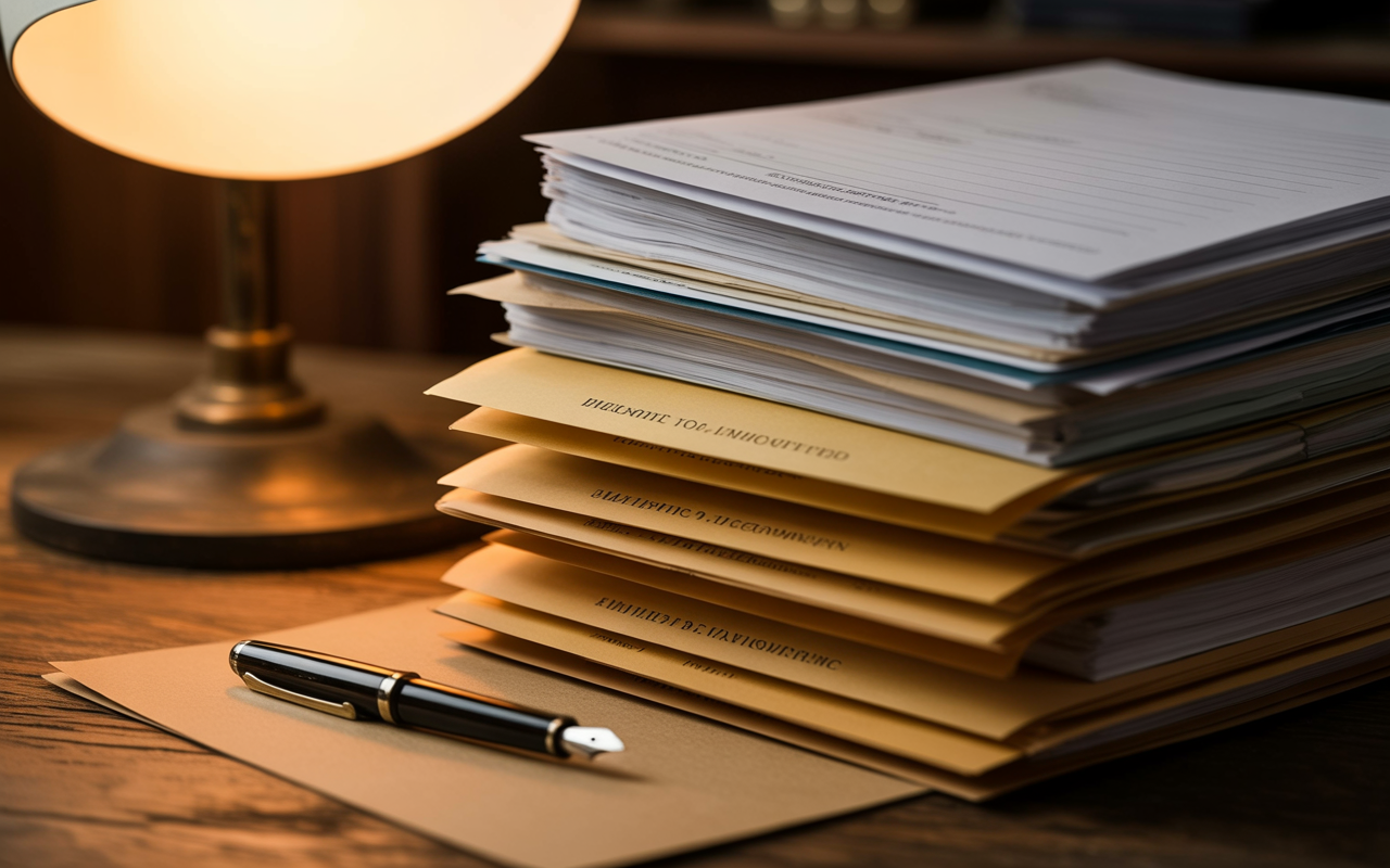 Organized medical record folders and service documents on a desk