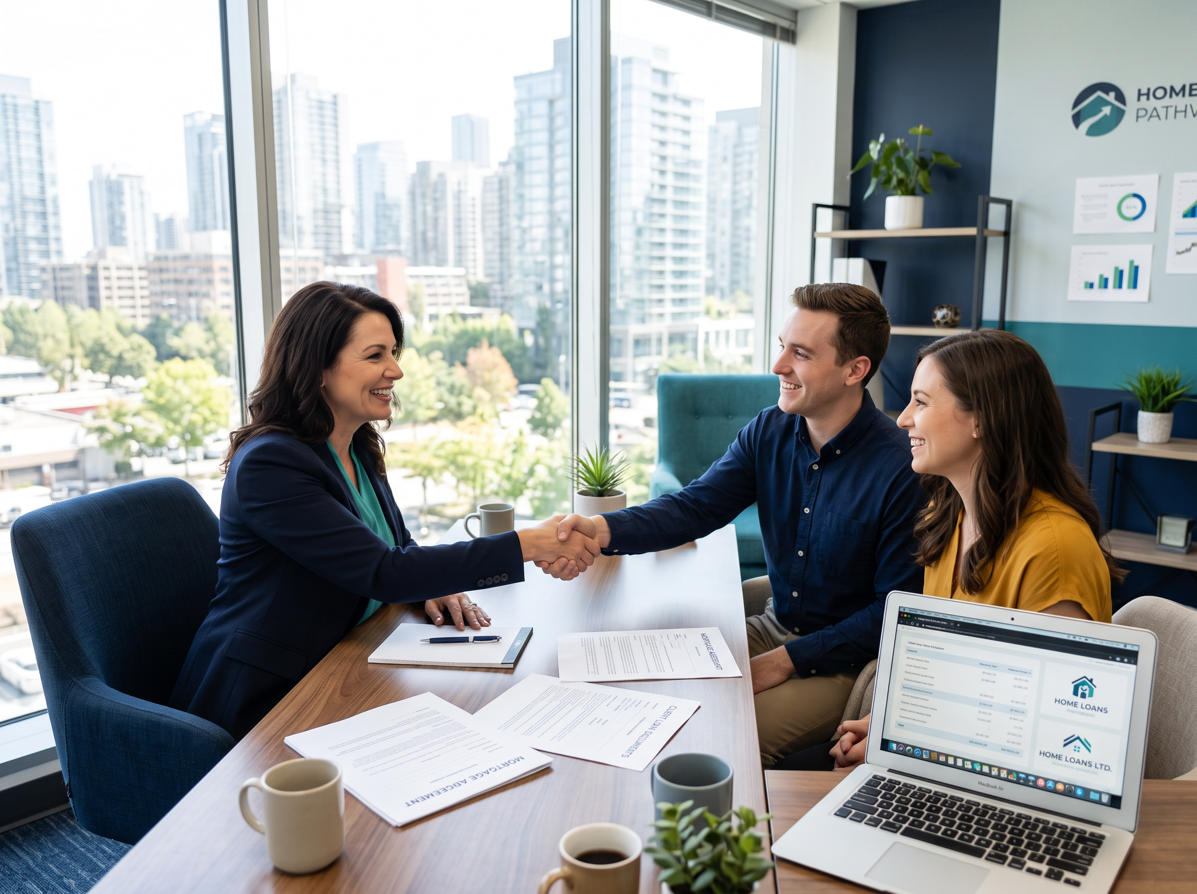 Conseiller hypothécaire en rencontre avec des clients