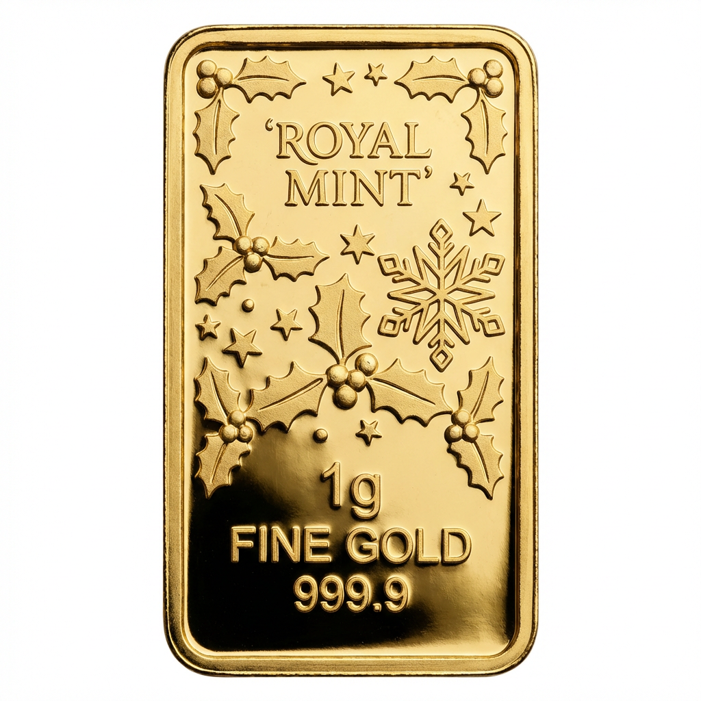 Royal Mint 1g Merry Christmas Gold Bar
