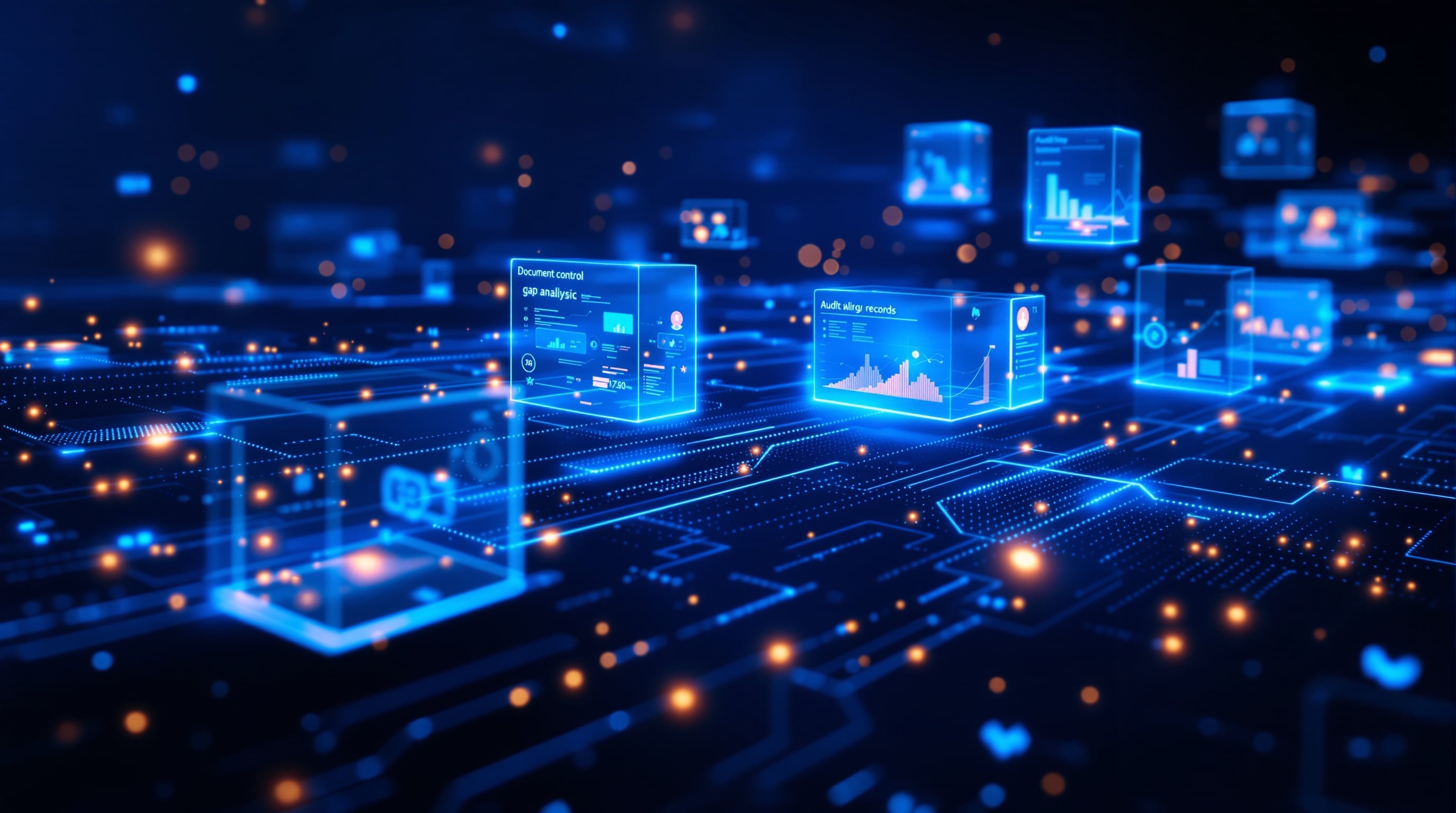 ExceleorQMS interconnected compliance modules visualization