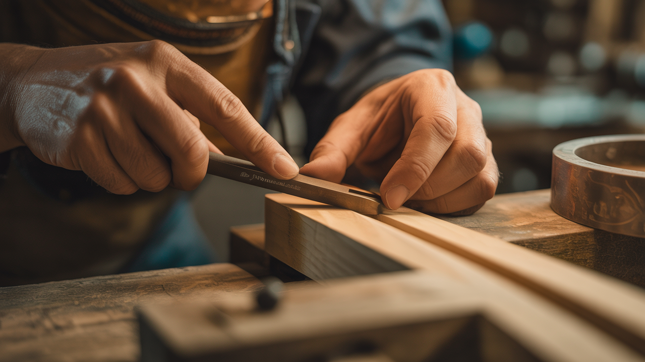 Close-up of precision craftsmanship work