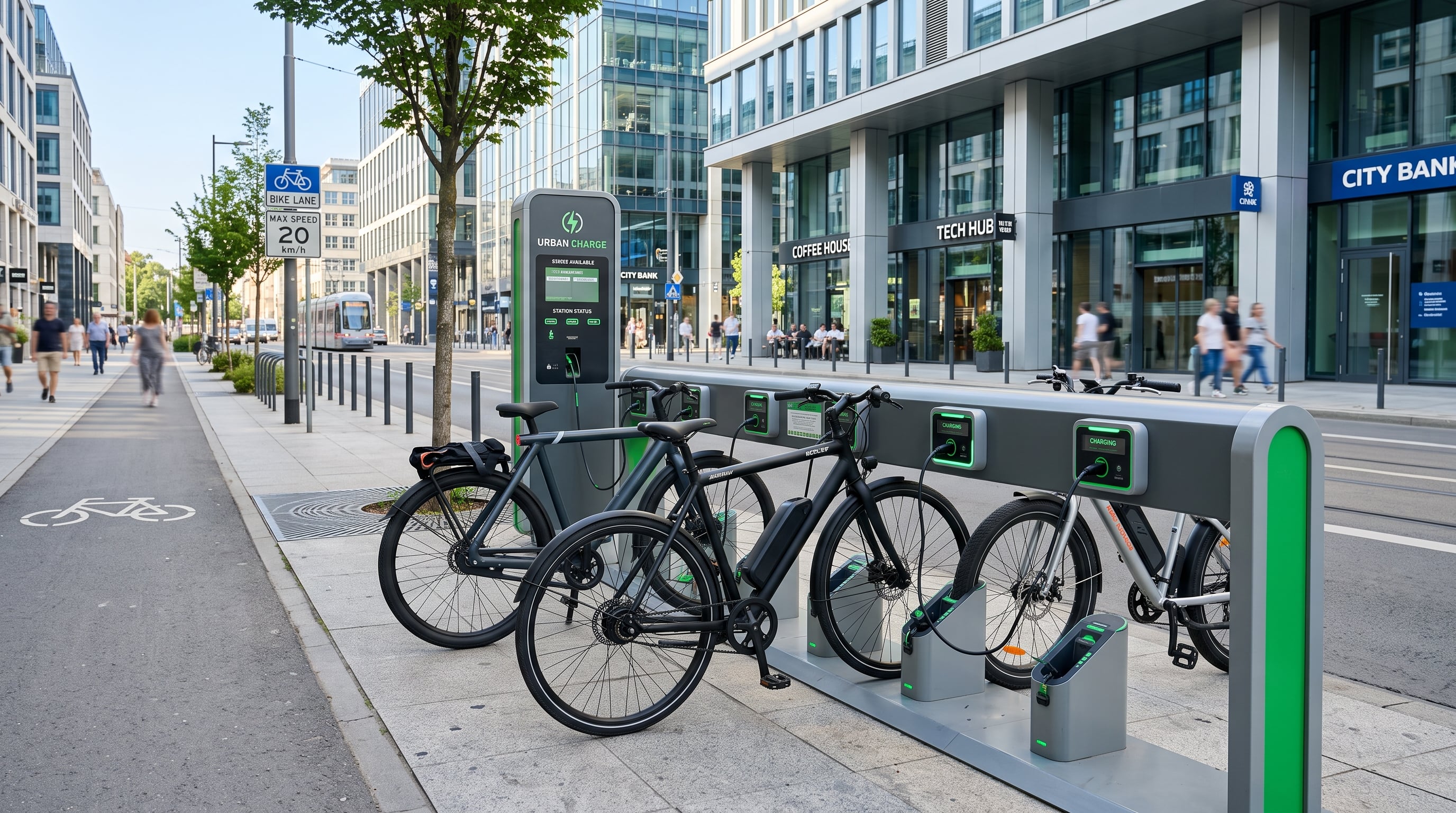 Modern e-bike charging station