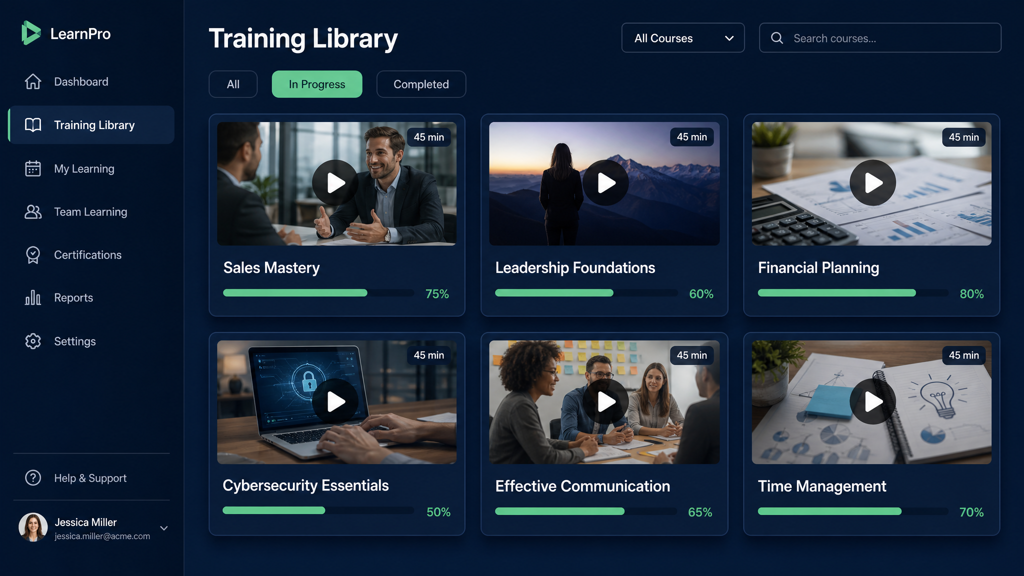 A rich training library of expert content linked directly to your weekly actions.