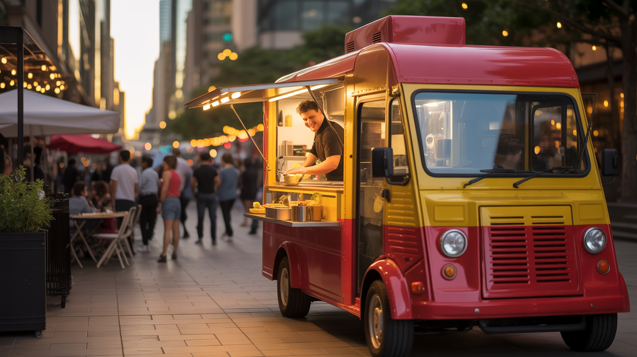 Food truck serving delicious food
