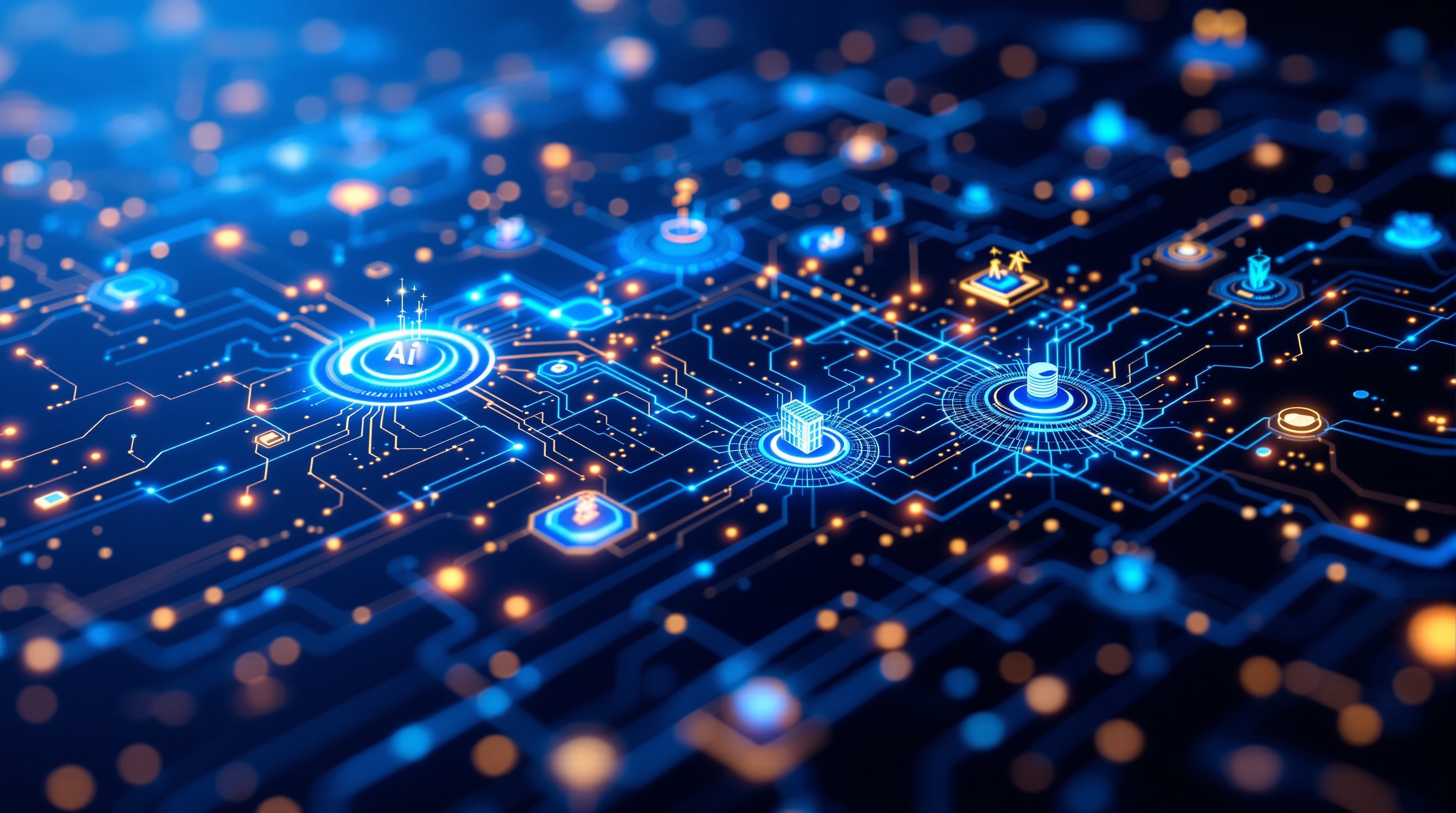 AI workflow visualization showing automated data flow and compliance checks