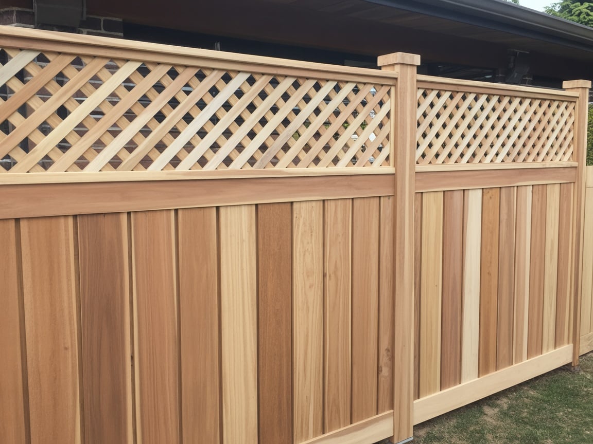 Clôture en cèdre avec treillis