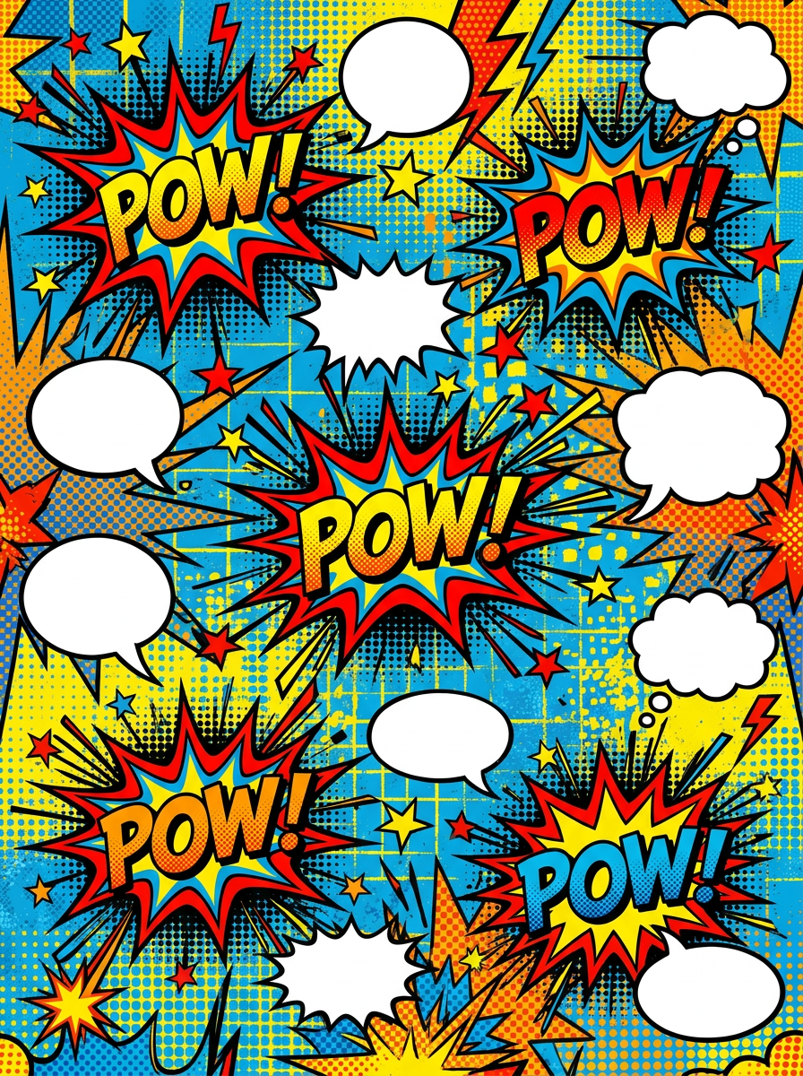 Comic Book Burst Front Panel