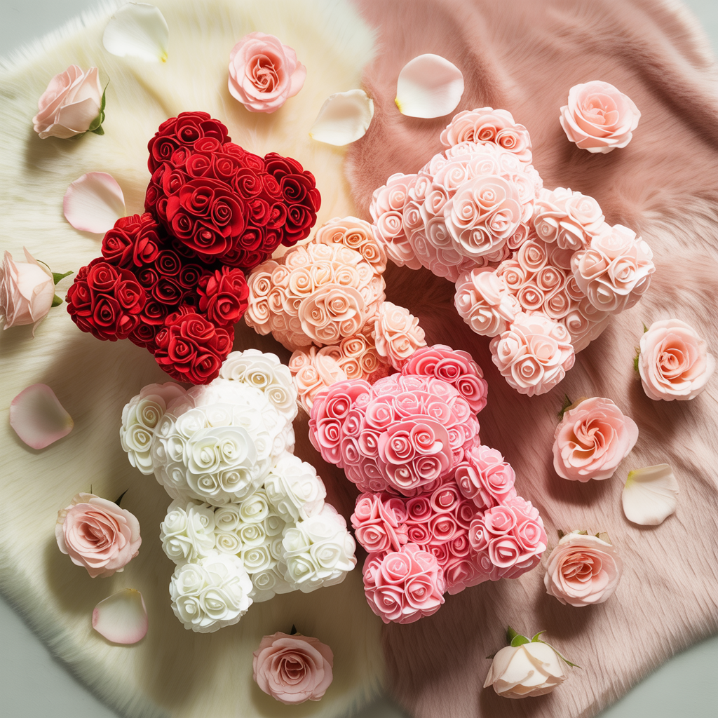 Collection Bear Bloom - Ours en roses artificielles multicolores