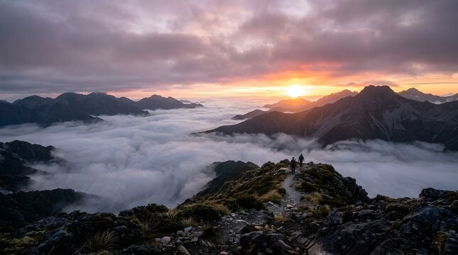 Sunrise over mountains