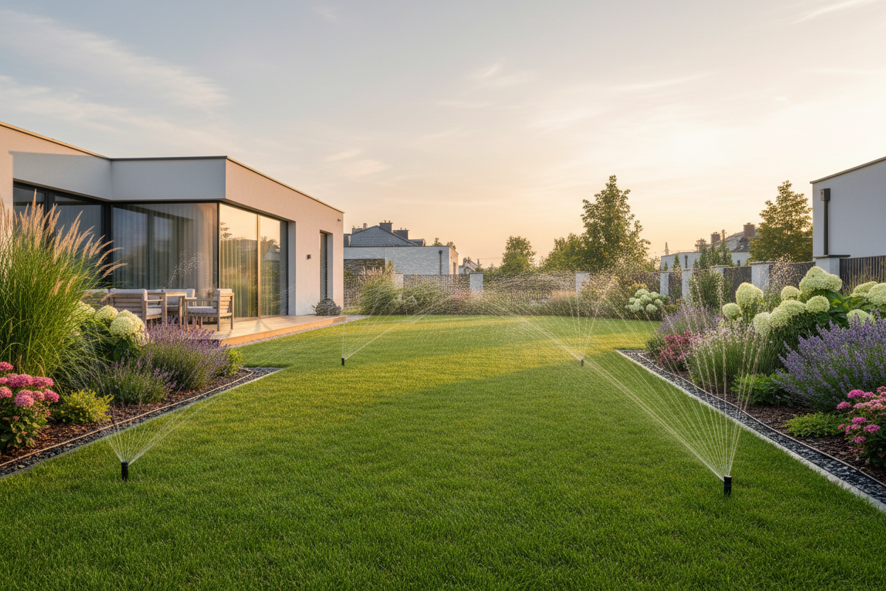 Automatyczny system nawadniania ogrodu – zraszacze i linie kroplujące