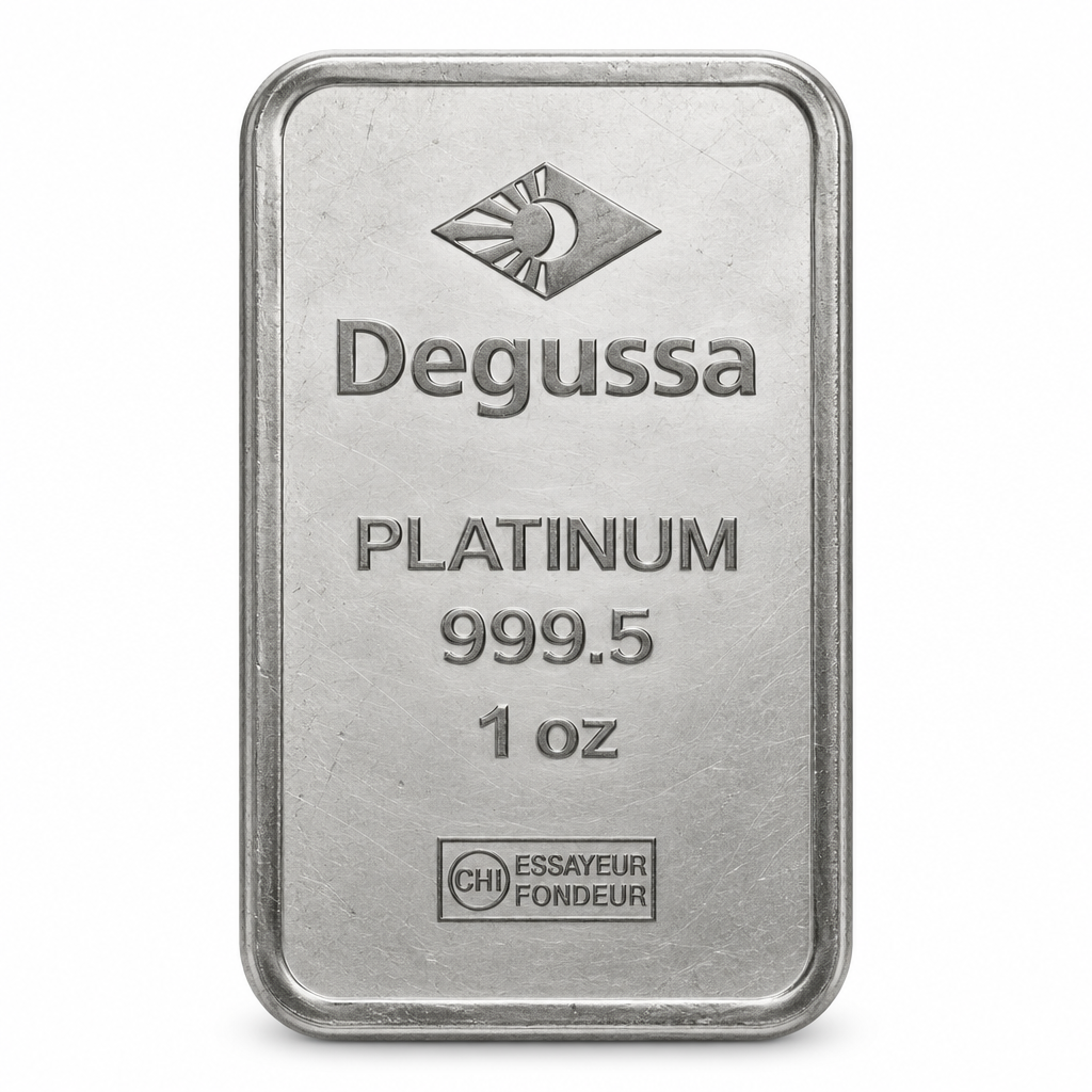 Degussa 1 oz Platinum Bar Circulated