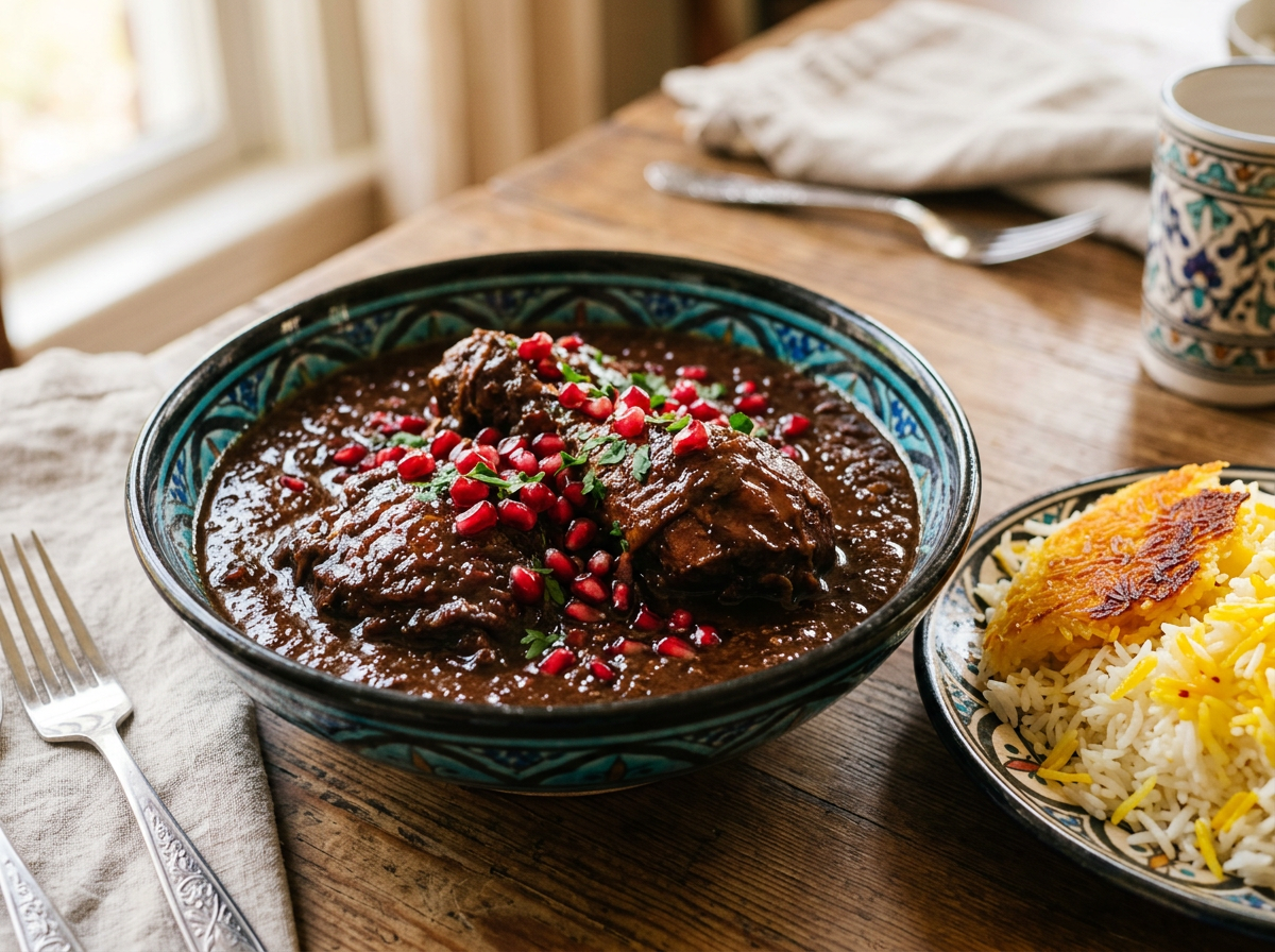 Persian Fesenjan (Walnut & Pomegranate Chicken)