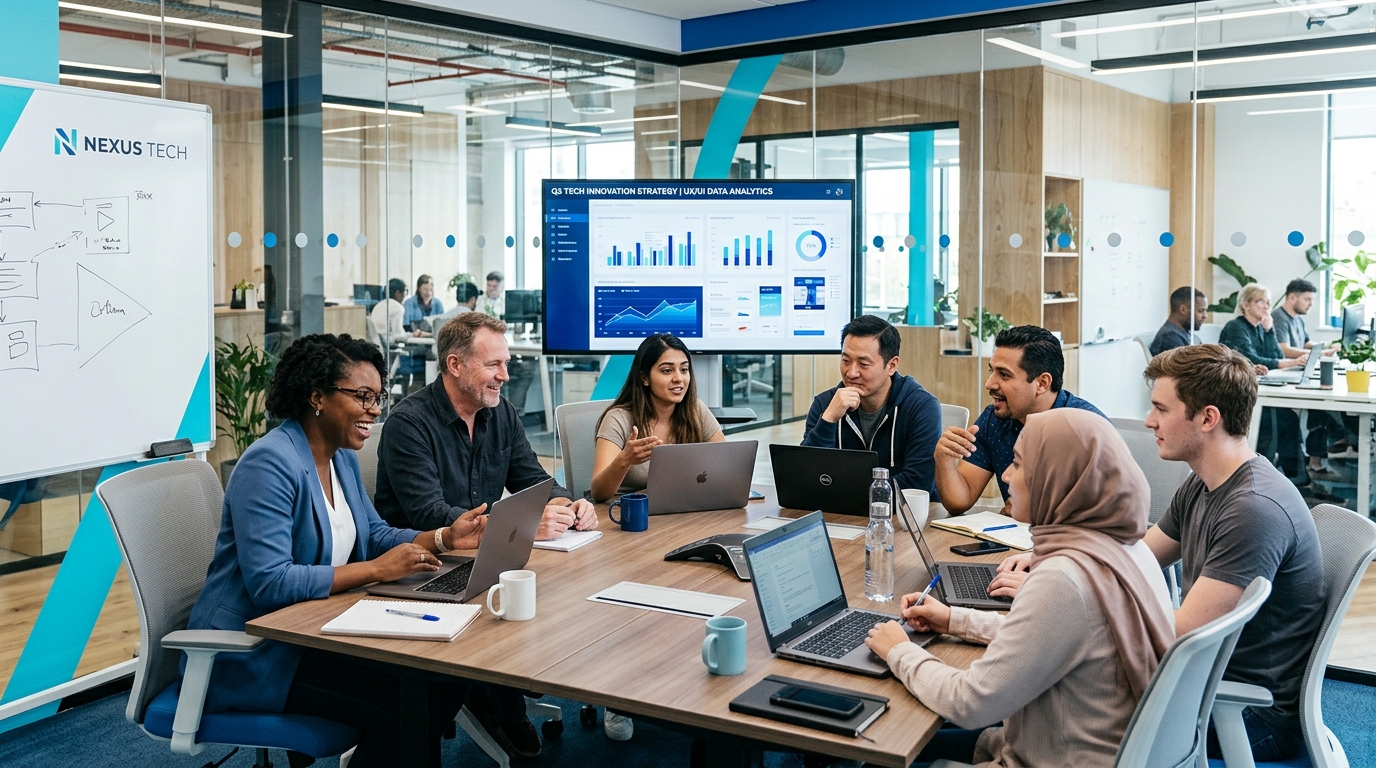 Quantumgrid Solutions team in modern office
