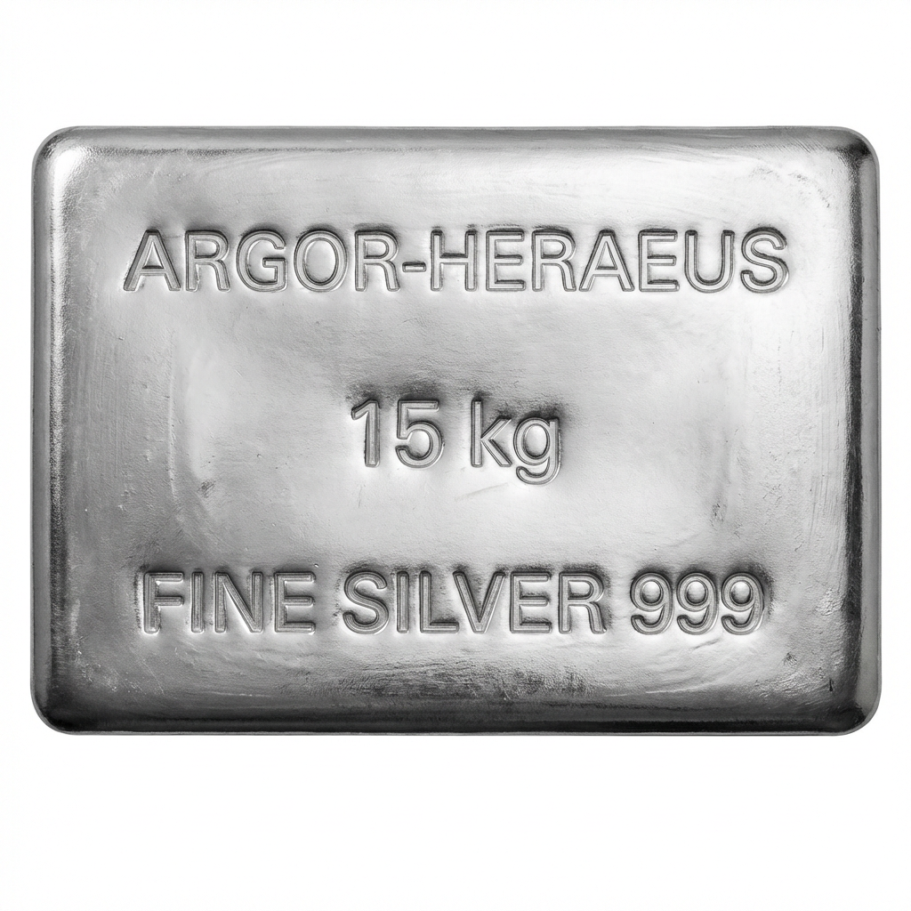 Argor-Heraeus 15 Kilogram Silver Bar