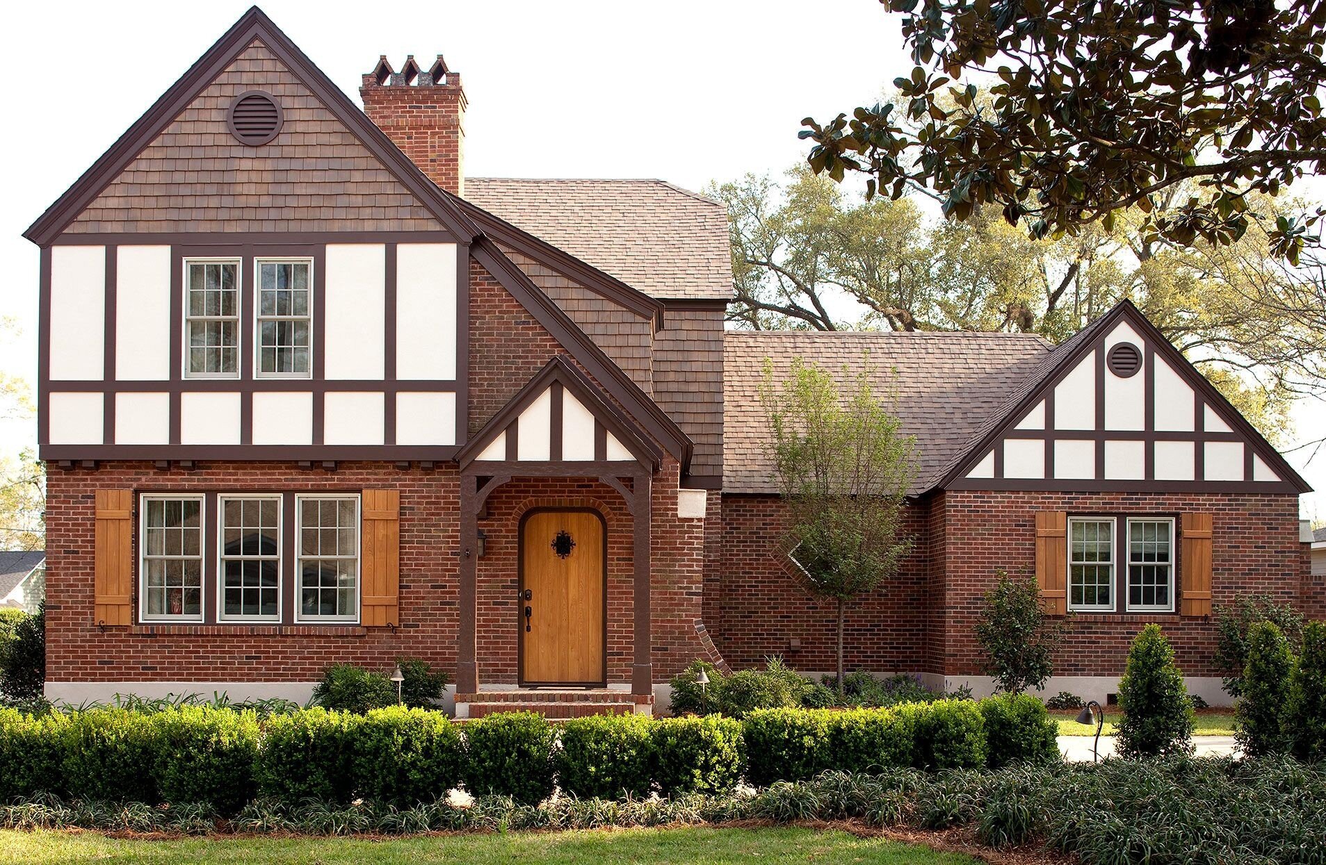 Tudor style home with new roof