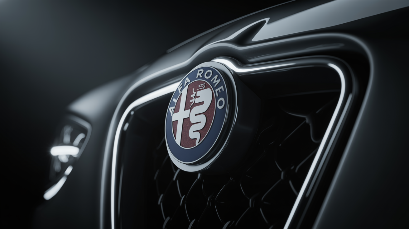 Alfa Romeo emblem close-up