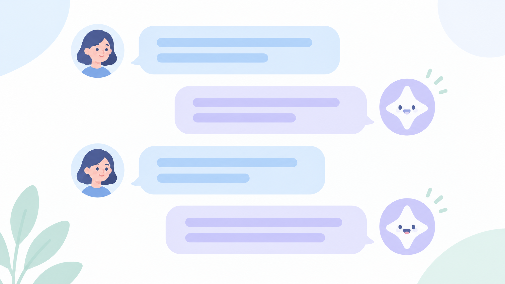 A simple back-and-forth chat conversation