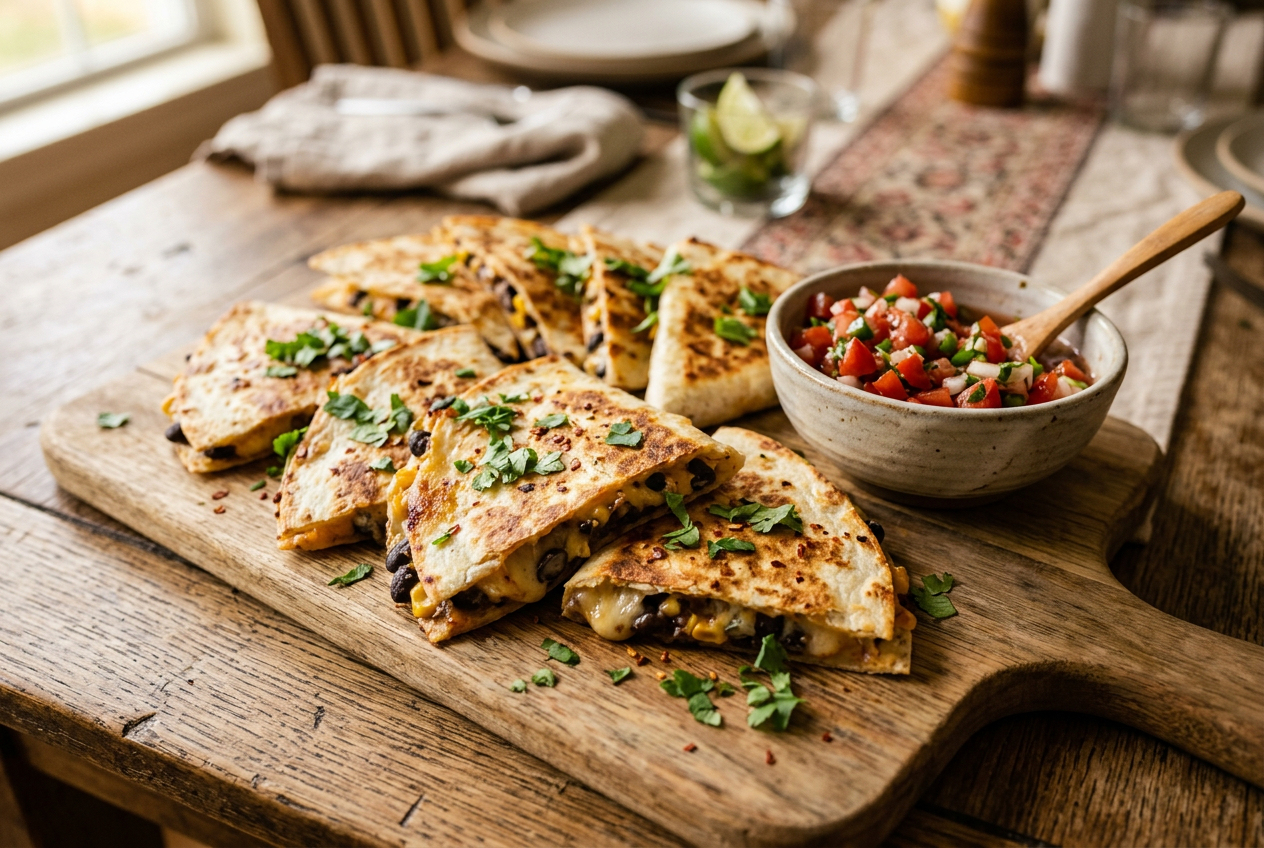 Cheesy Black Bean Quesadillas