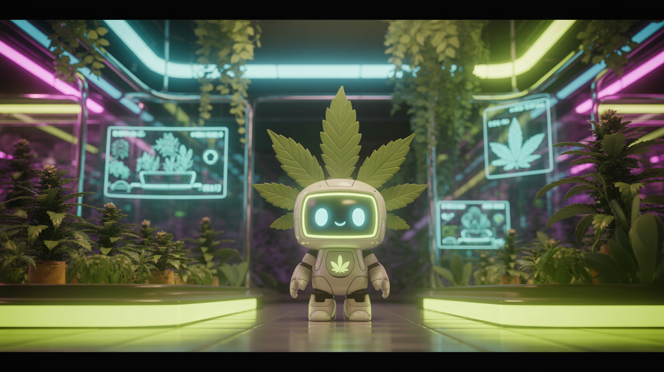 Beginner guide header with robot mascot in greenhouse