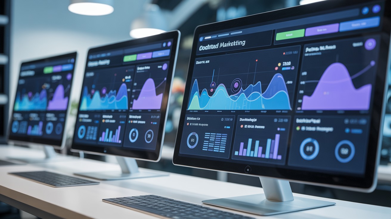 Digital marketing analytics dashboard showing SEO and PPC performance metrics