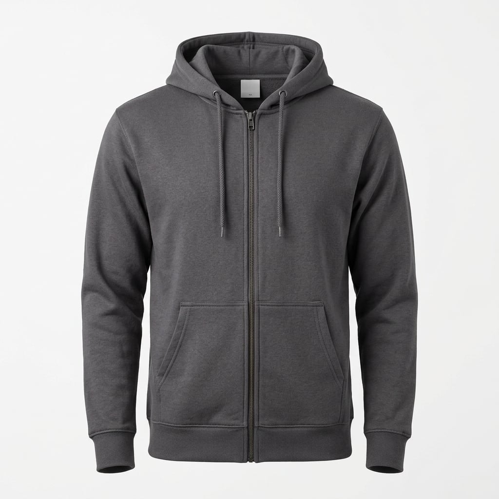Port & Company Core Fleece Full-Zip Hoodie in Charcoal