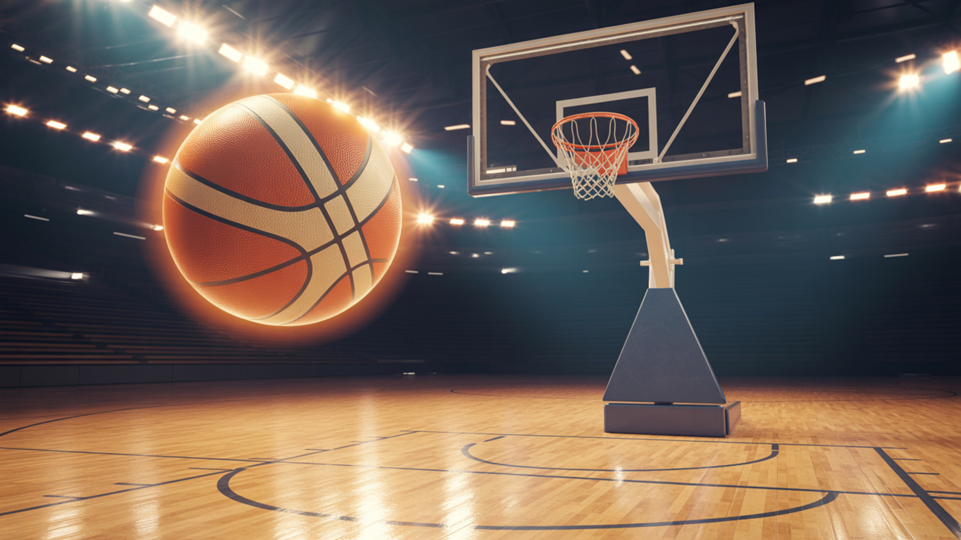 Escena vibrante de baloncesto profesional en España con jugadores en acción