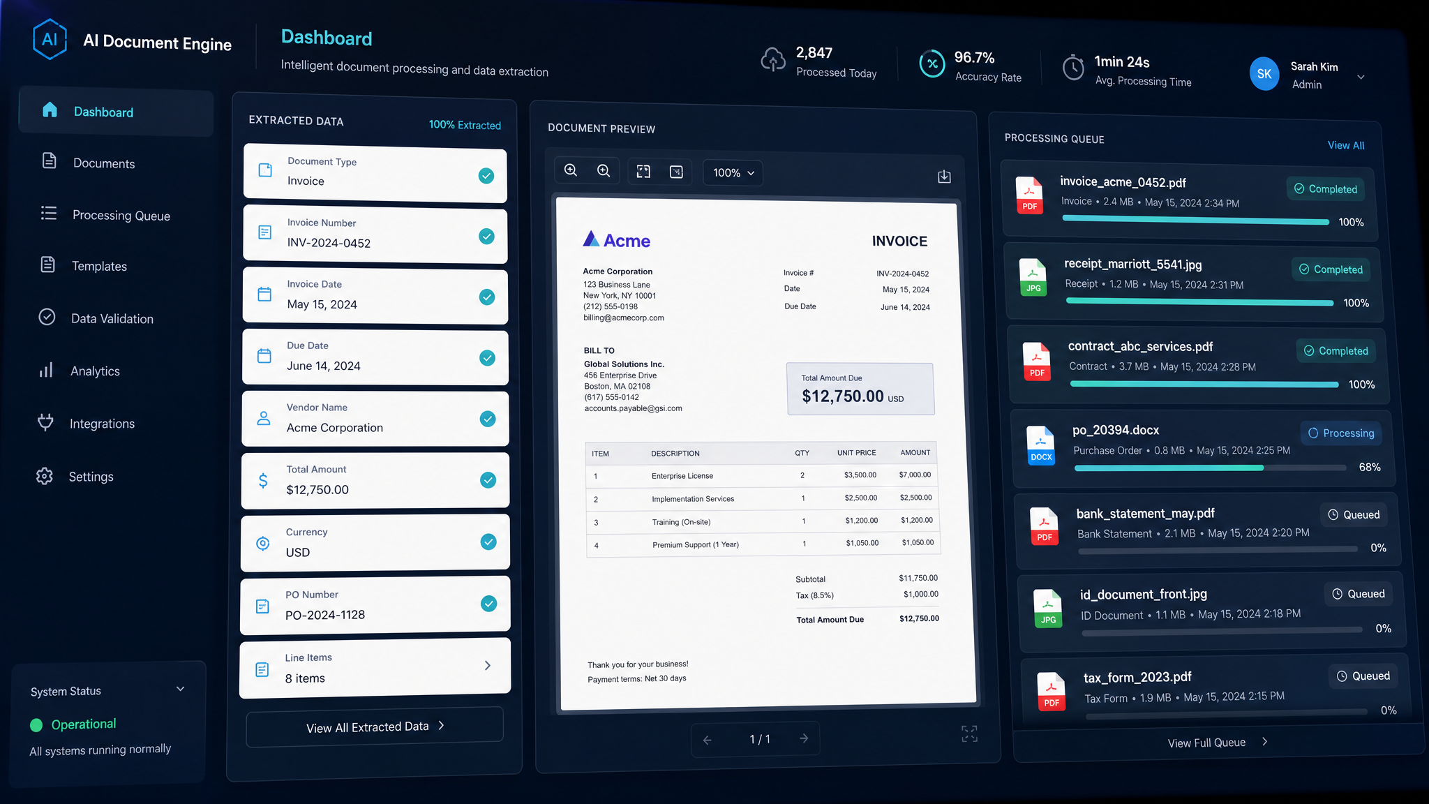 AI Document Processing Engine: Finance software example
