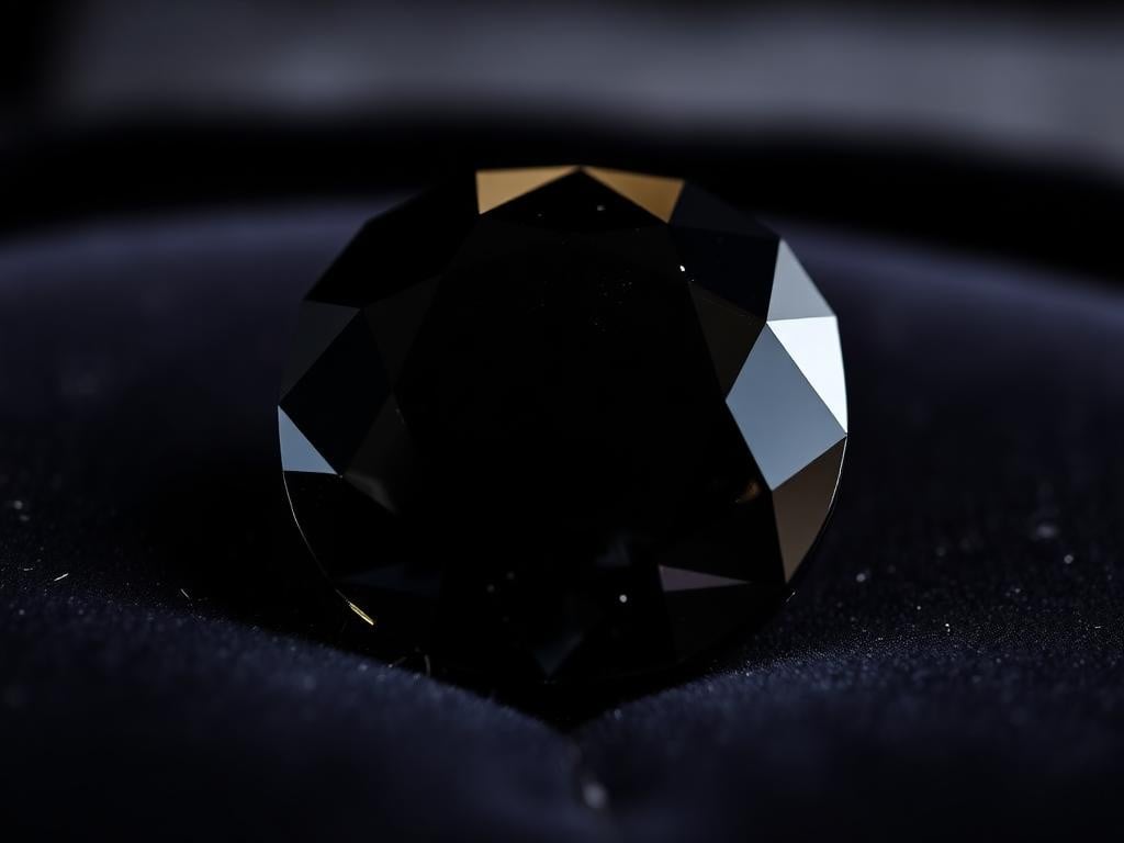 Polished black jet gemstone