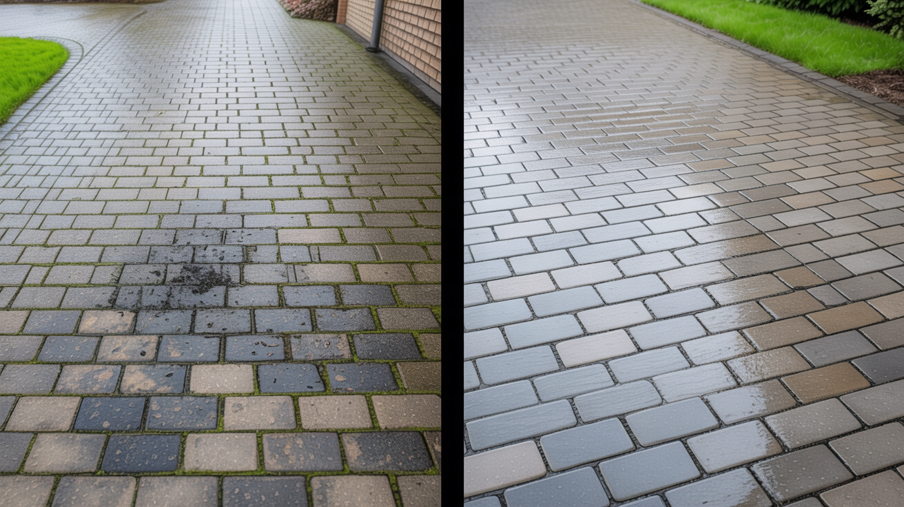 Before and after Driveways transformation