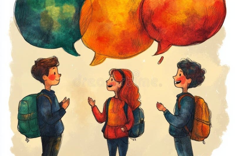 Young adults in an engaged group discussion session