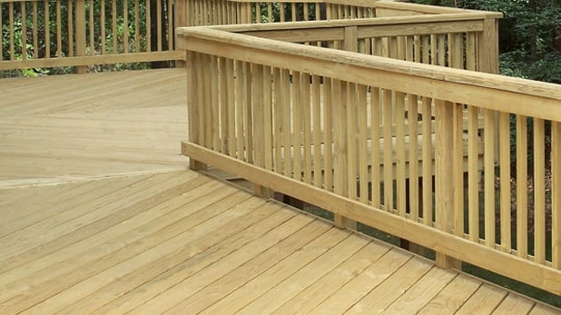 Wood Deck with Custom Railings