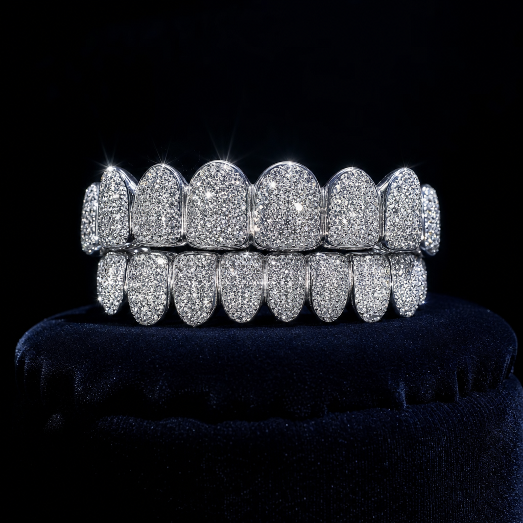 Iced-Out Moissanite Grillz Premium