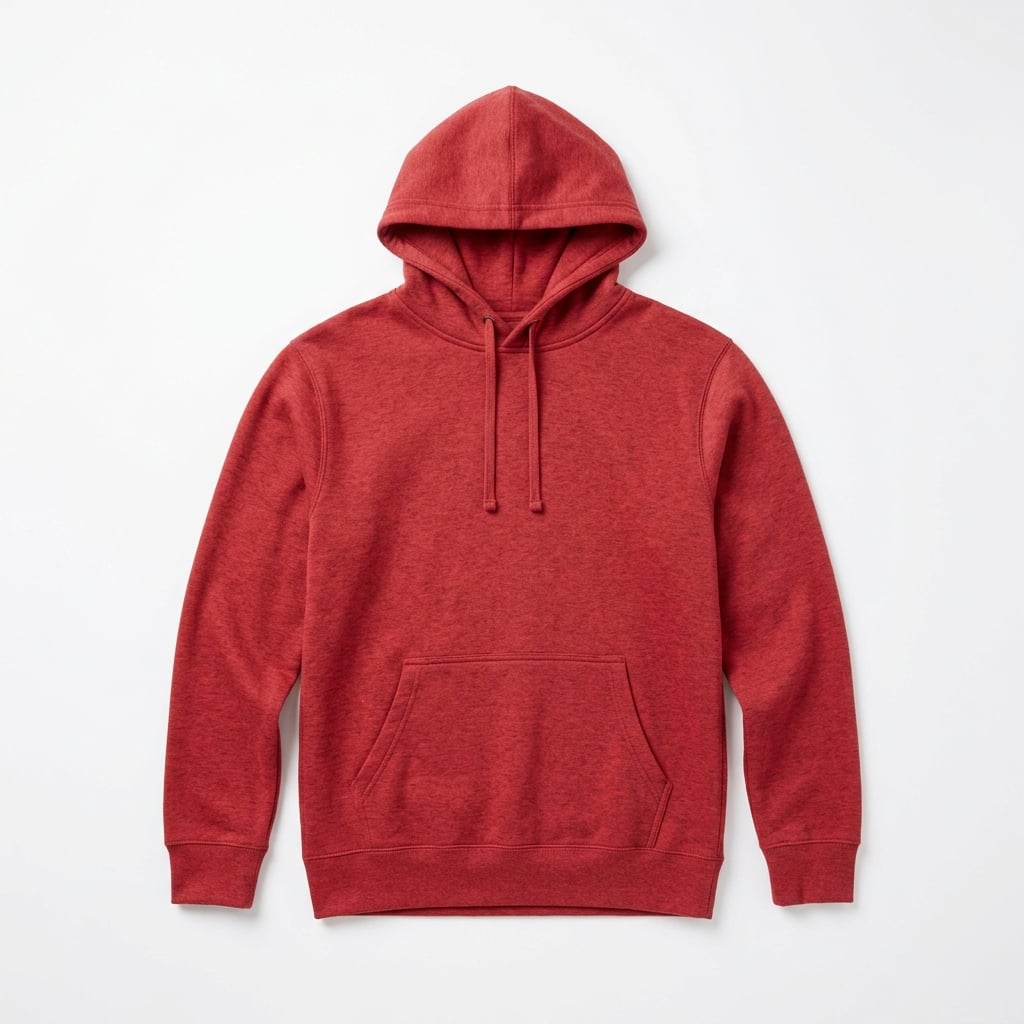 District Perfect Weight Fleece Hoodie in Heather Red