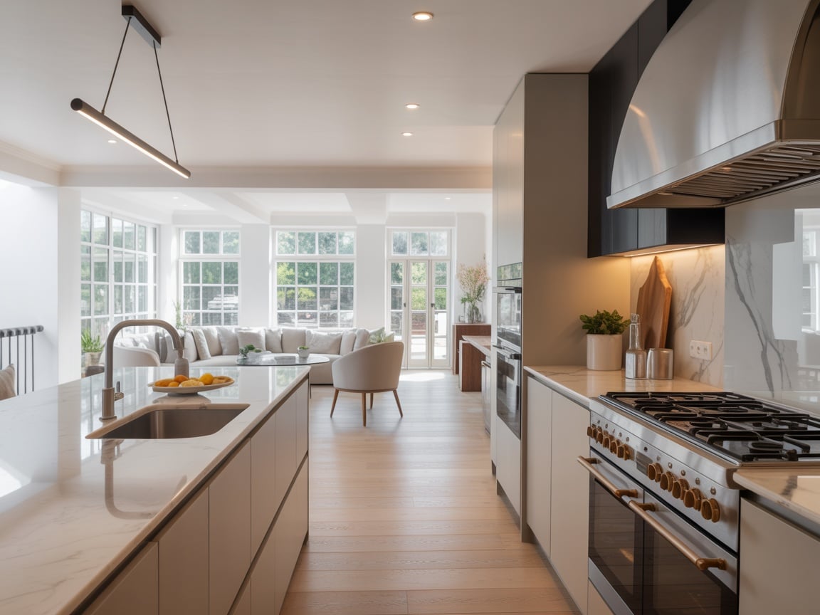 Modern Kitchen & Living Space