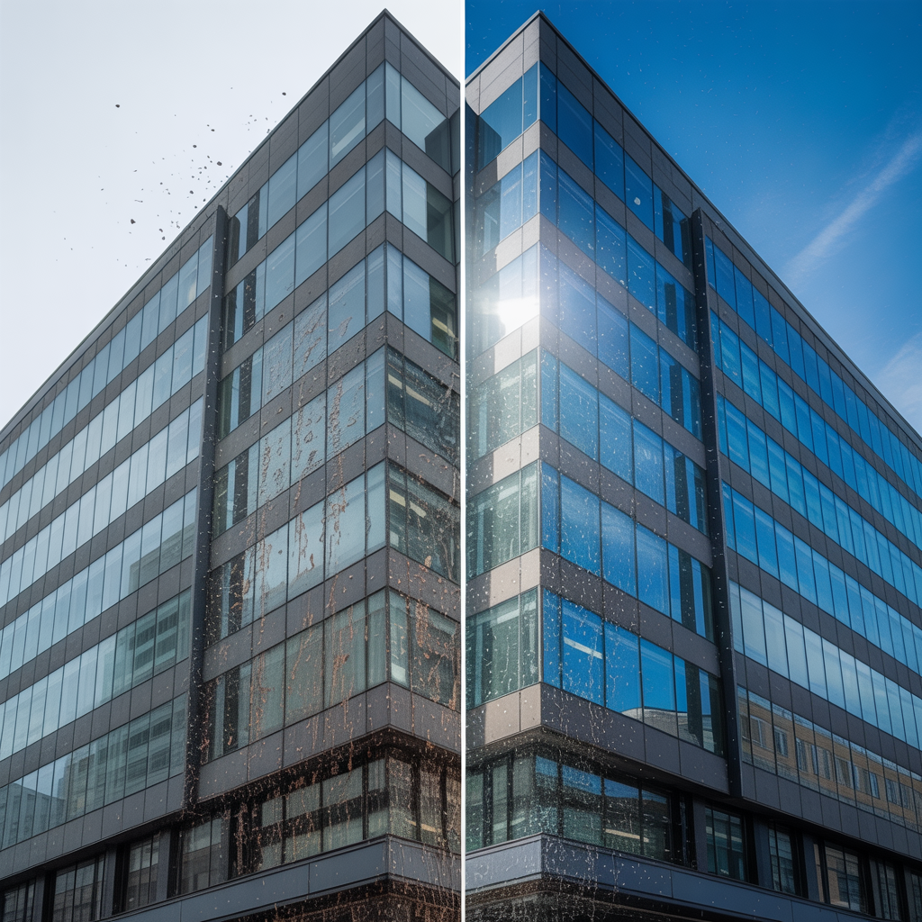 Commercial Facade before and after