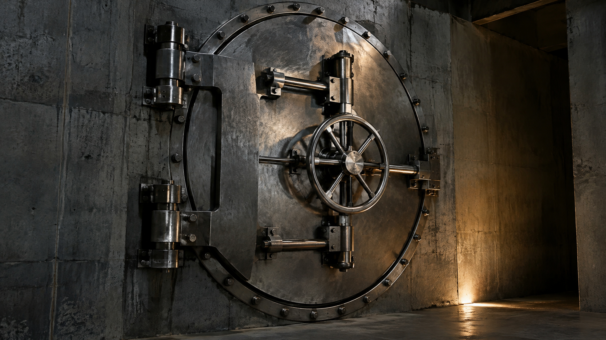 Blast-proof steel bunker door