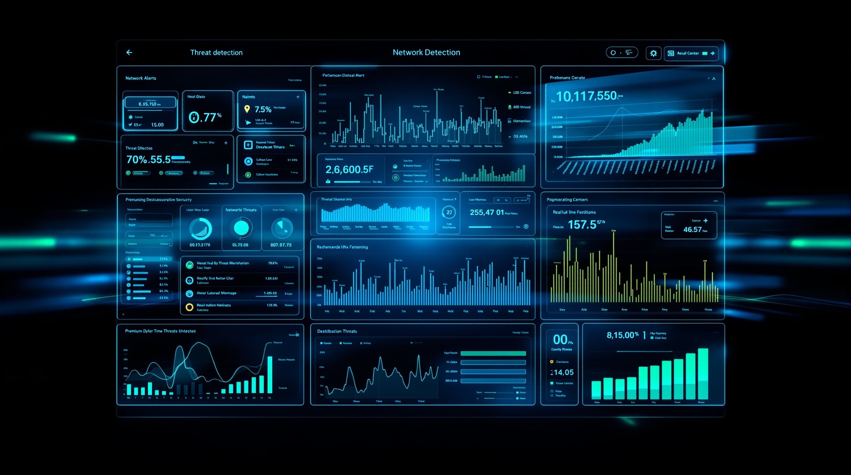 SMB Fortress cybersecurity dashboard showing threat detection and monitoring
